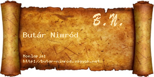 Butár Nimród névjegykártya